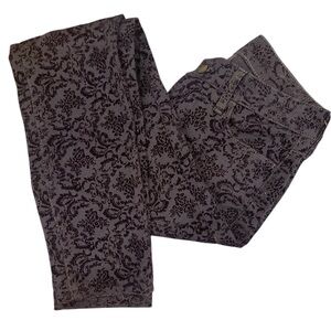 Mavi Alexa Navy Flocked Velvet Damask Skinny Jeans (25)